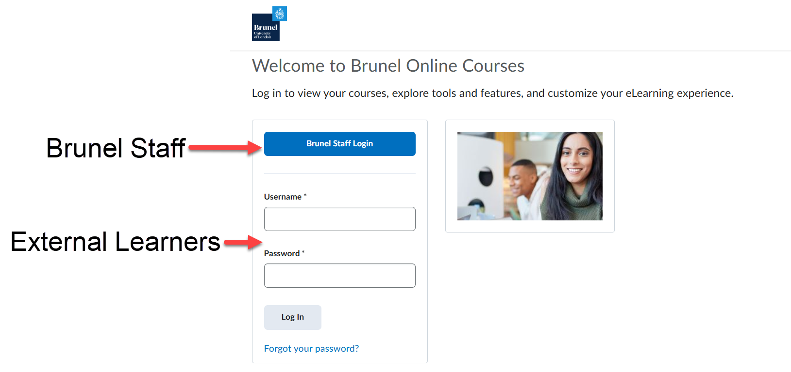 Brightspace login page